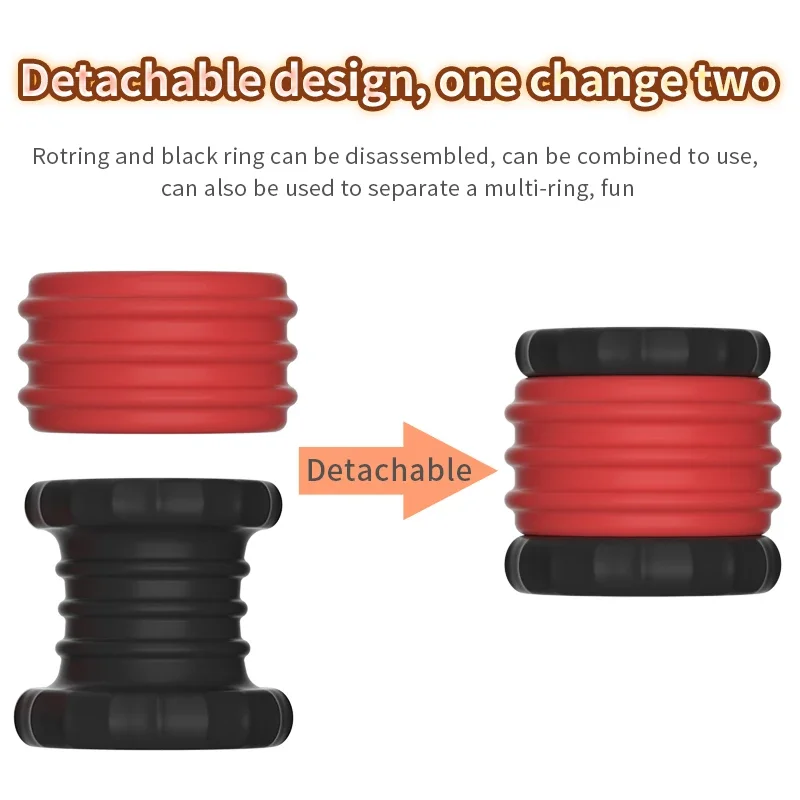 Male Penis Ring 2 in 1 Penis Sleeve Scrotal Bondage Delay Ejaculation Scrotum Lock Semen Silicone Cock Ring Sex Toys for Man Gay