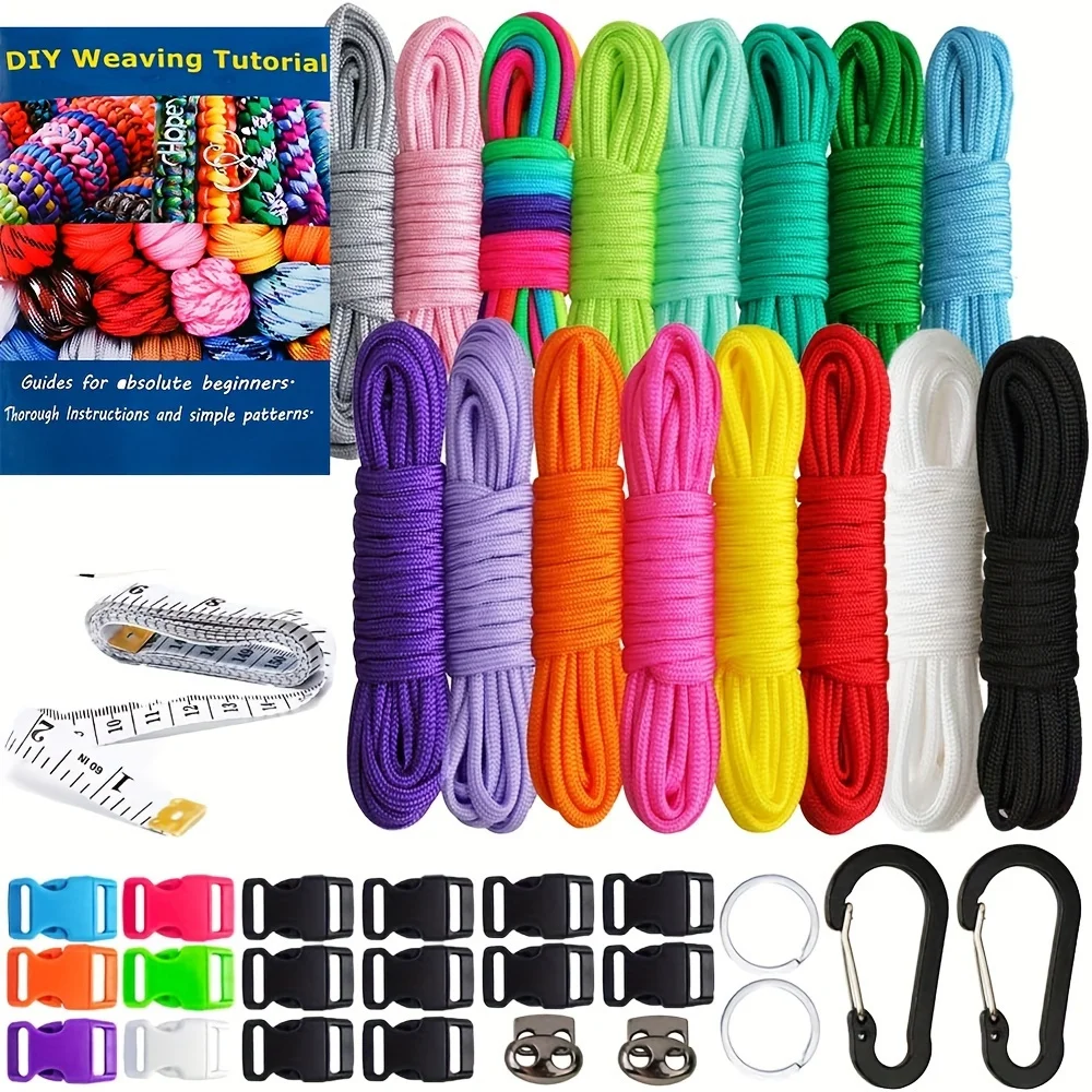 16Color Seven Core Braided Rope Diy Craft Bracelet Making Weaving Tutorial For Daily Handmade Project Outdoor Survival Accessory