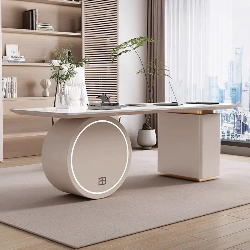 

Light Luxury Rock Slab Office Desks And Workstations Home Modern Simple Computer Desk Consultation Table Desk With Drawers