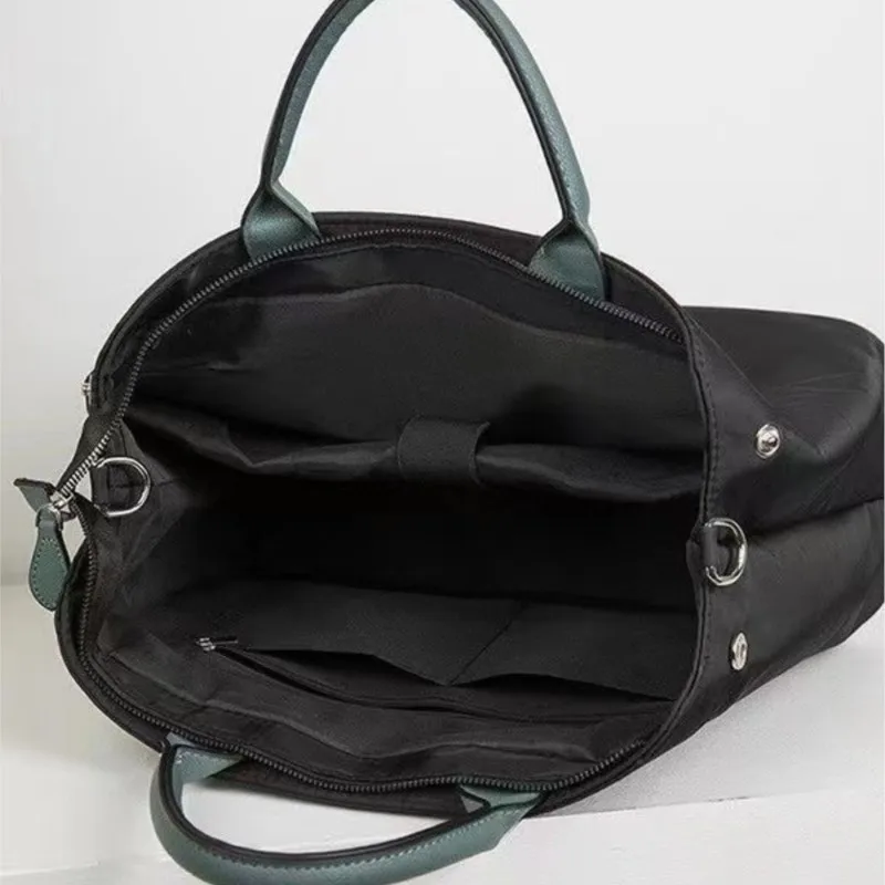 Black Simple Laptop Bag Nylon Large Capacity Tote Bag Tablet MacBook Air 13 13.3 15 Inch Case Portable Multifunctional Briefcase