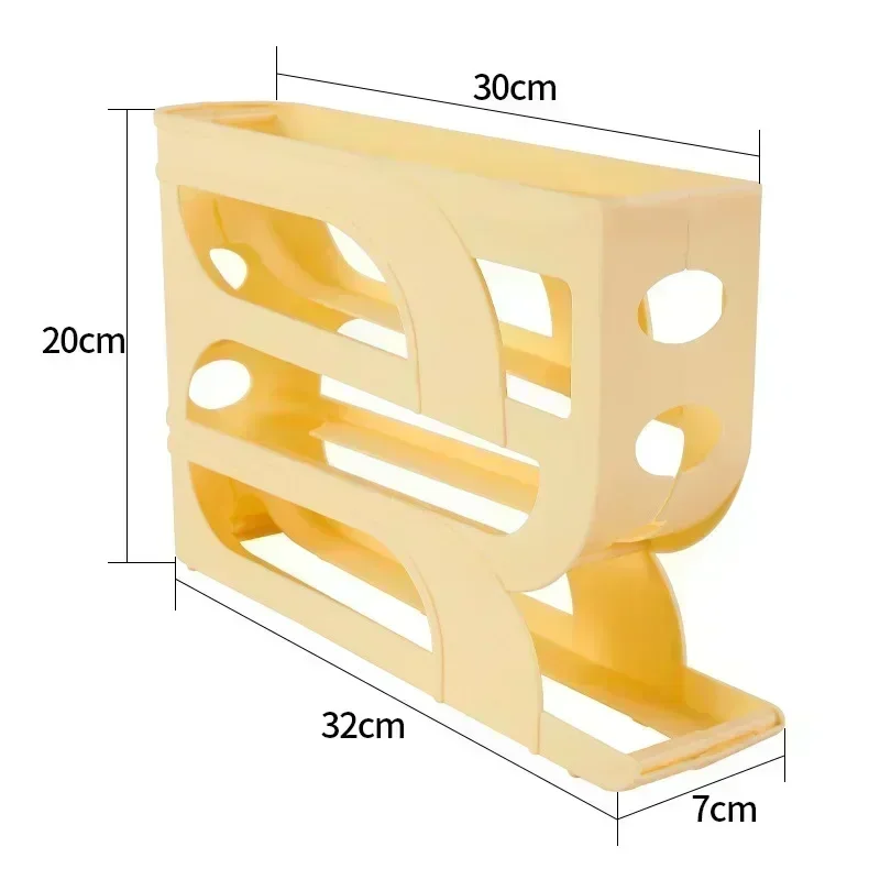 3/4 Layer Tiers Egg Holder for Fridge, Auto Rolling Fridge Egg Organizer,Egg Rack Large Capacity Egg Dispenser for Refrigerator