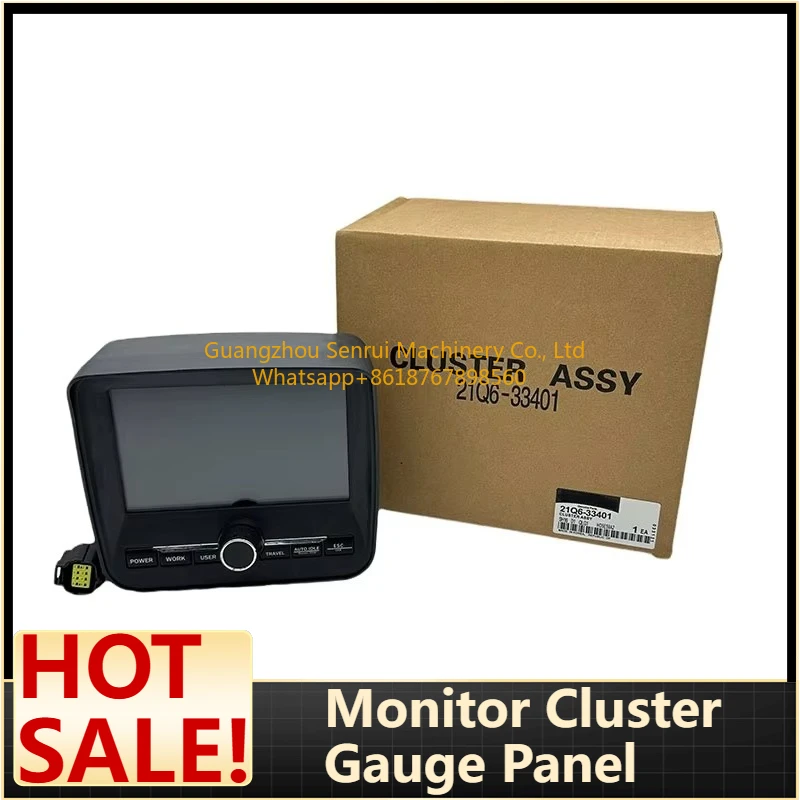 7-inch Monitor Cluster 21Q6-33400 / 21Q6-33401 – 24V CAN-Bus Display for 14-22t Excavators, Plug-and-Play, 12-Month Warranty