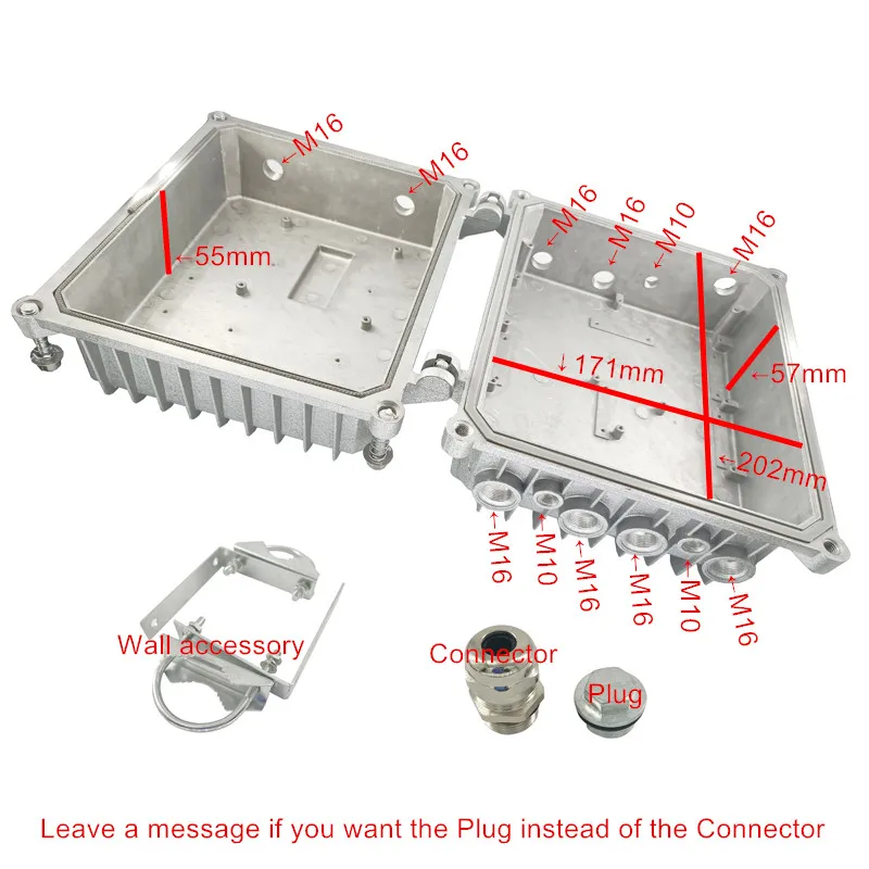 Imagem -05 - Vange ap Waterproof o Cerco de Alumínio Caixa do Dispositivo Ip65 202*171*113 mm