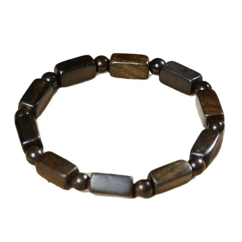 تشن غيباو السكر فصل الخرز DIY دائرة واحدة خشبية طويلة مربع اليد سلسلة الفن سوار للرجال والنساء المجوهرات الخشبية