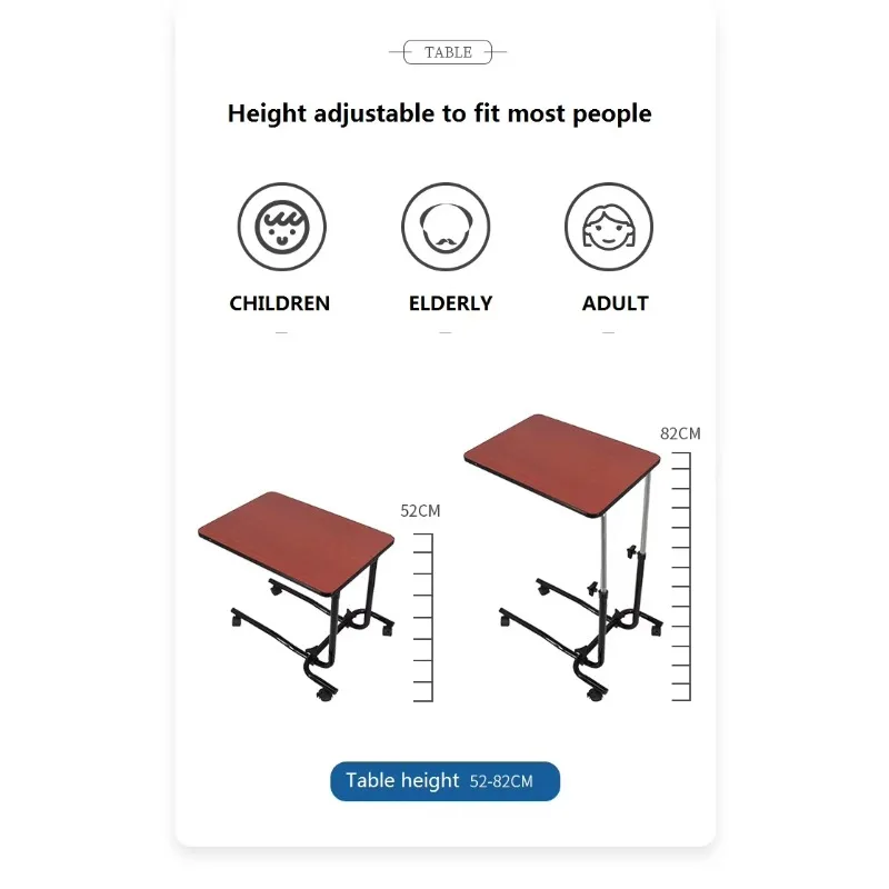 طاولة فوق السرير مع عجلات متحركة بجانب السرير وطاولة طعام قابلة للتعديل #3
