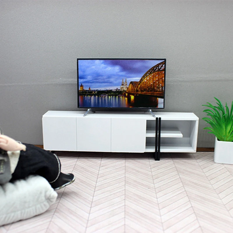 Mini Simulation TV Widget With Base Model Living Room Tabletop Decoration Gift Crafts