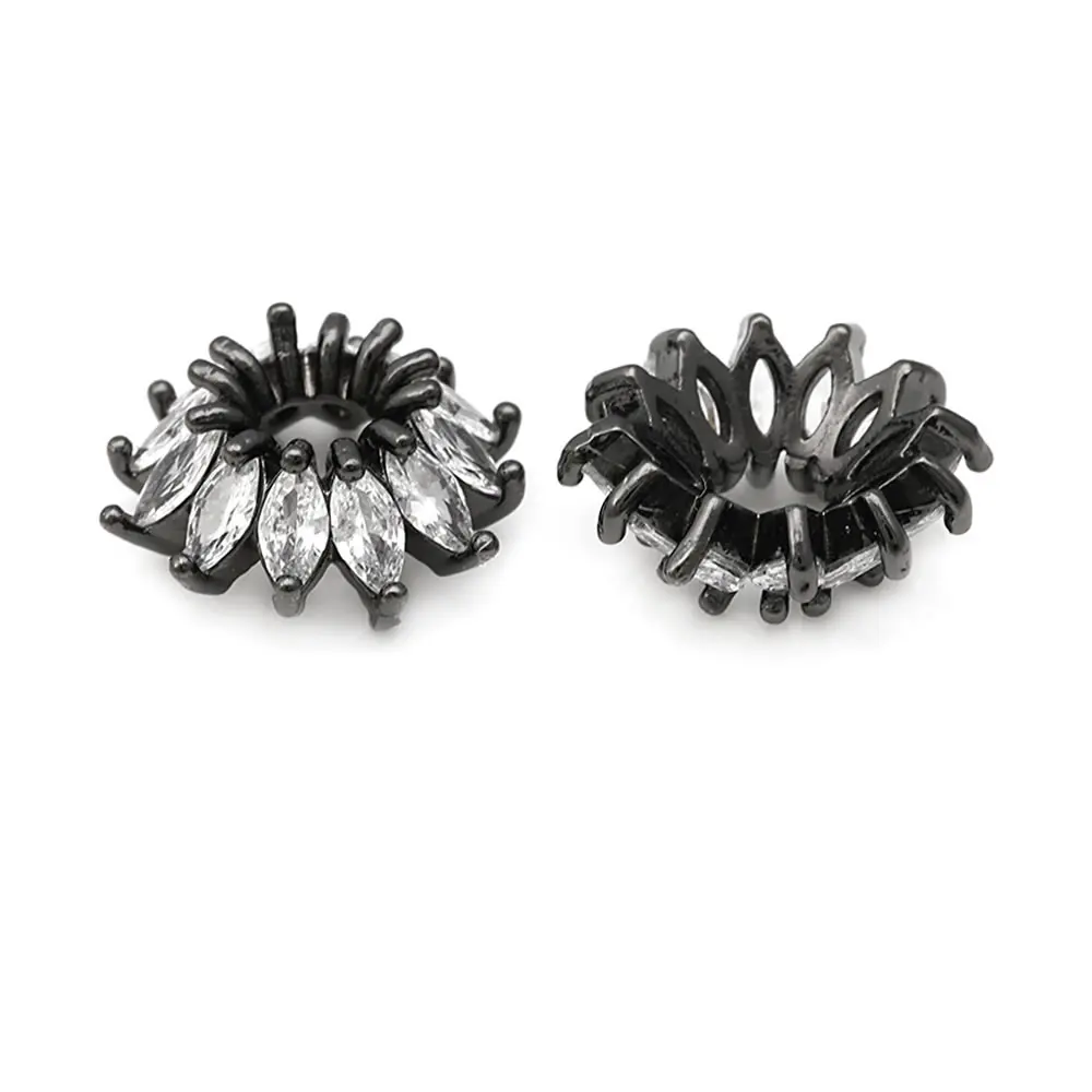 18K 금색, 말 눈 모양의 지르콘 비즈 캡 4개 세트, 고품질 목걸이 및 귀걸이 DIY 액세서리, Rosediy 공식 웹사이트