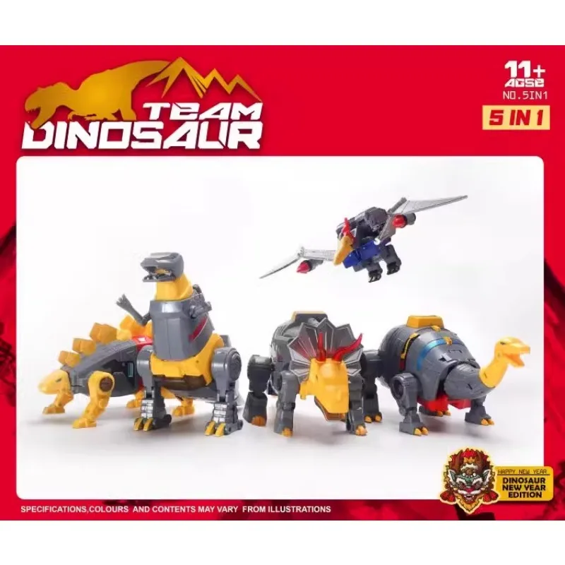 MFT Máquina Dinosaur Troop Action Figure Set, Brinquedo Transformação, Grimlock Sludge, Espada de Escória, Swoop Snake, 5in 1