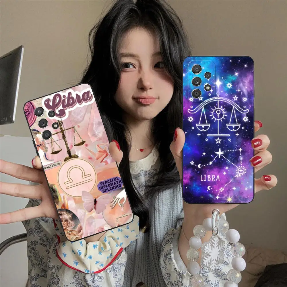 Zodiac Sign Libra Phone Case for Samsung Galaxy M55 54 42 35 34 33 32 23 22 15 14 13 12 F55 5G Soft TPU Shockproof Cover