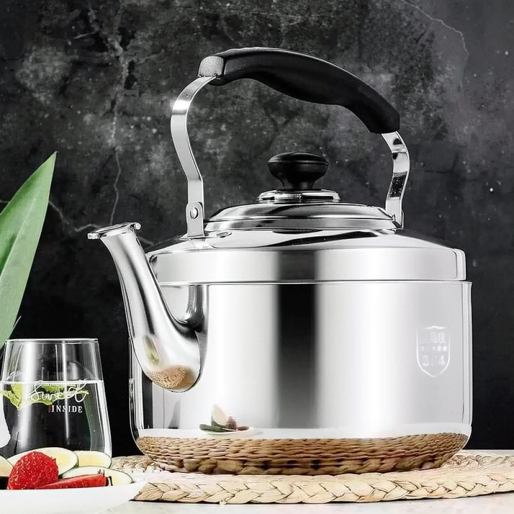 Modern Stainless Steel Whistle Kettle Large Boiling Pot Kitchen Teapot Safe Cookware For Home Daily Usage