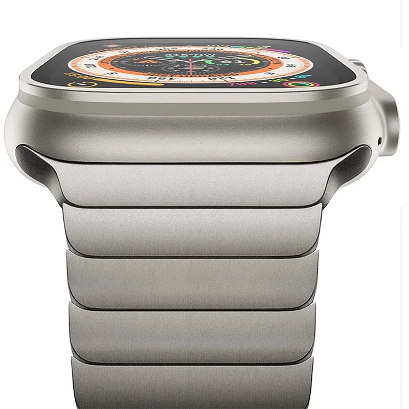 

Роскошный ремешок из нержавеющей стали для Apple Watch Series 10 9 8 7 45 мм 41/44/40 мм Браслет-звено Iwatch Ultra 2 49 мм IWatch Metal Ban
