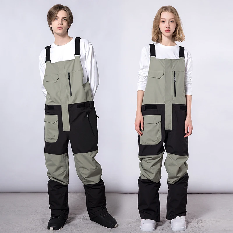 

Winter New One-Piece Ski Pants Women Overalls Outdoor Sport Snowboarding Pants Men Jumpsuits Wind Proof Waterproof Skiing Suit