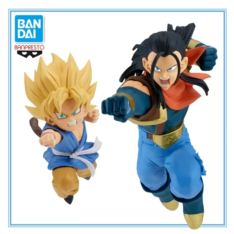 In Stock Bandai Original BANPRESTO Anime Dragon Ball GT MATCH MAKERS Son Goku Android 17 Action Figure Model Collection Toy Gift