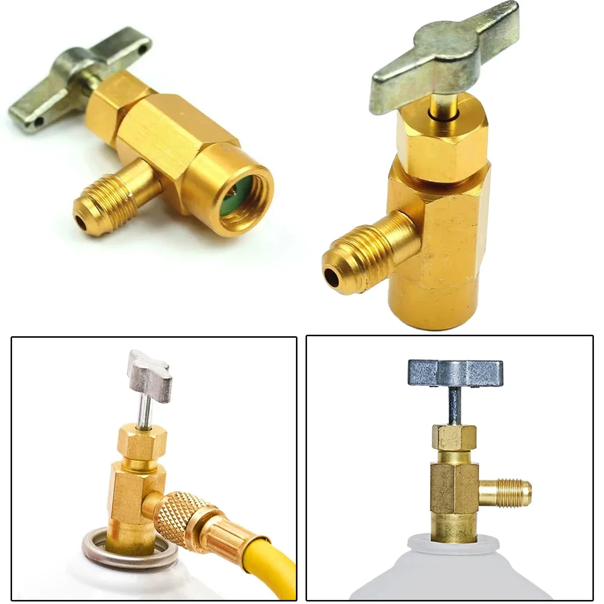 

1/4 Thread Adapter R-134a Refrigerant Can Dispensing Bottle Tap Opener Valve 60*35mm Car Air Conditioner Auto Car Accessories