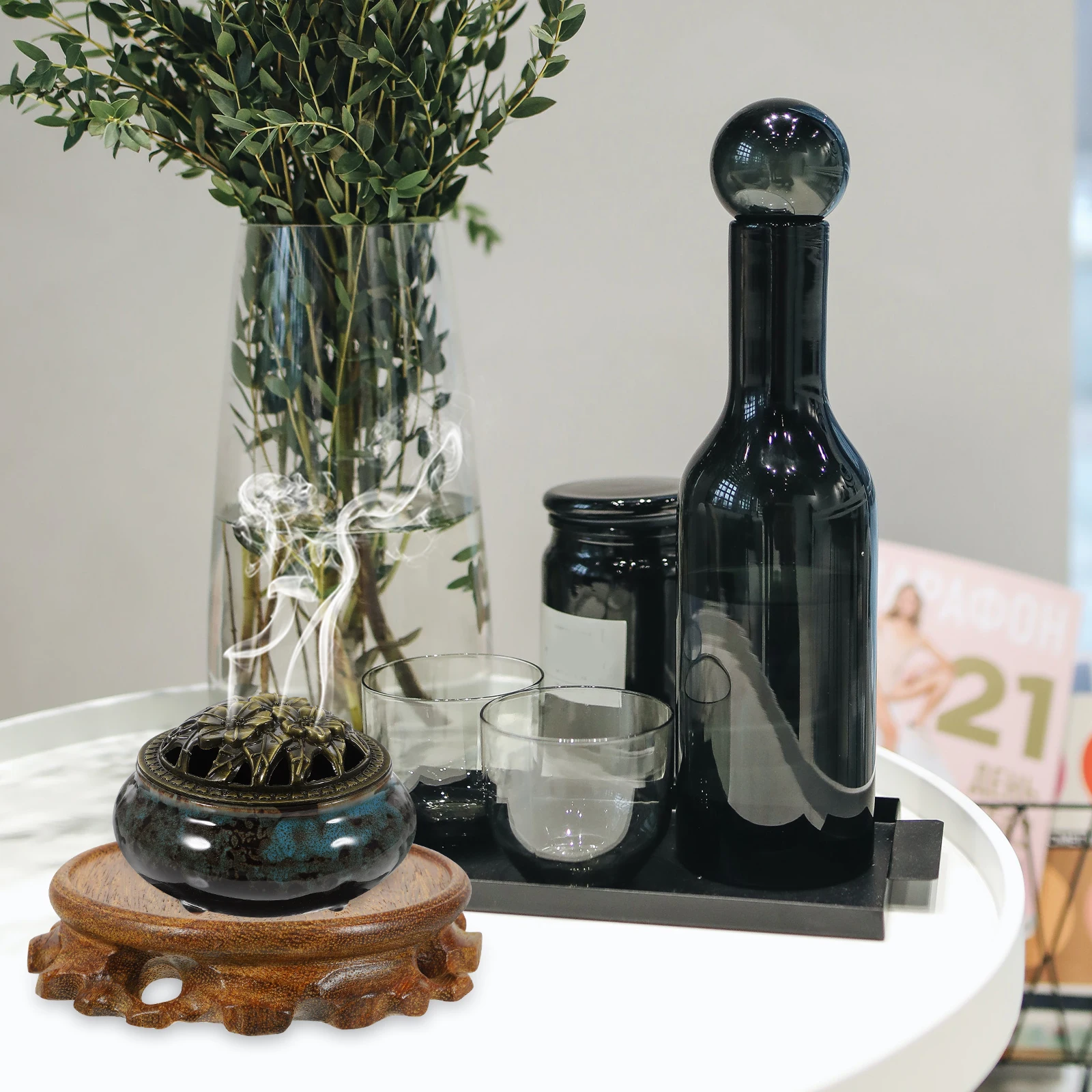 

Wooden Display Stand Base Solid Wood Polished Surface Sturdy Vase Stand Buddha Statue Display Small Fish Tank Rack