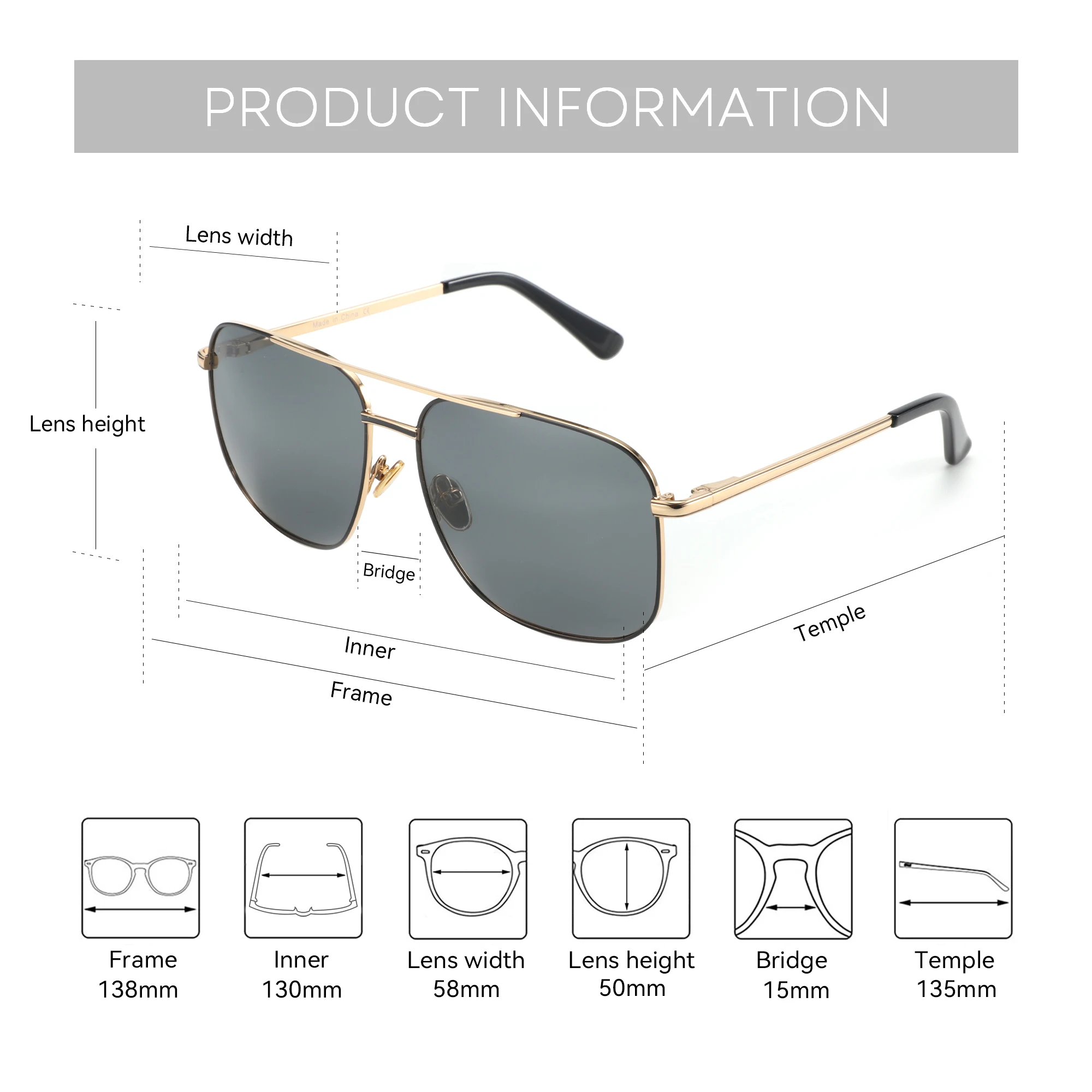 نظارات شمسية مستقطبة من BLUEMOKY Aviator بتصميم جسر مزدوج حماية من الأشعة فوق البنفسجية 400 نظارات شمسية تقدمية للرجال