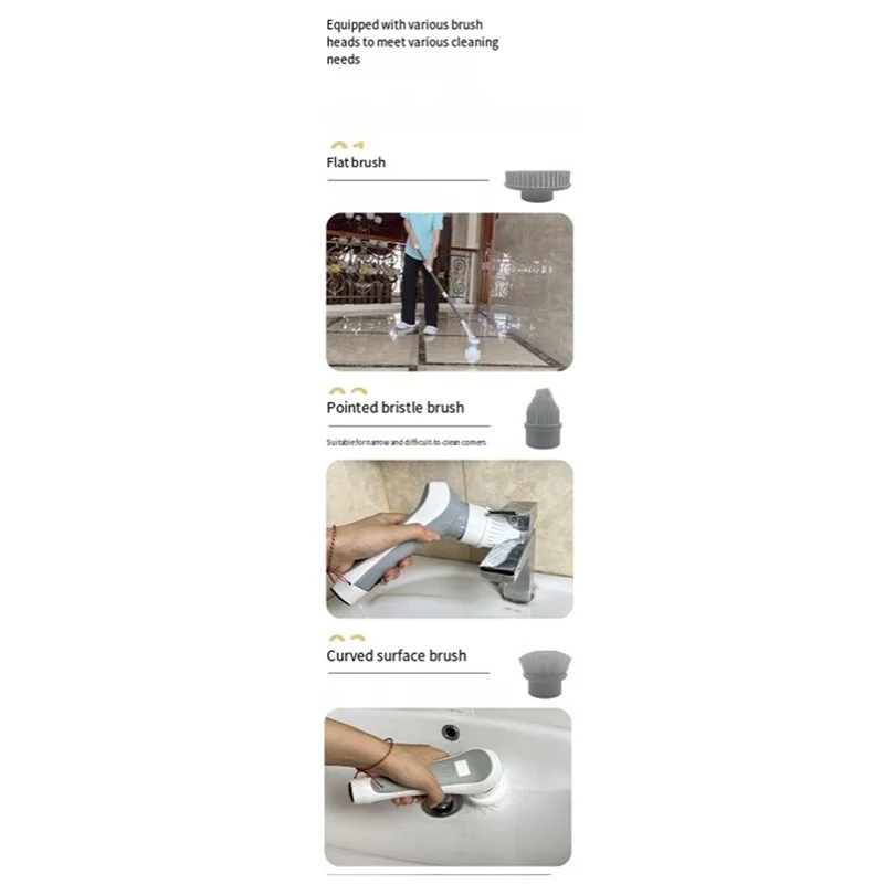 

【B07R】Электрическая скраб-щетка Бытовая вращающаяся щетка для чистки ванны и душа