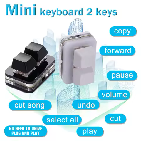 Macro Programming Keyboard Rgb Custom 2 Keys Keyboard Mini Copy And Paste Keyboard For Gaming Hotswap Keypad C1i3