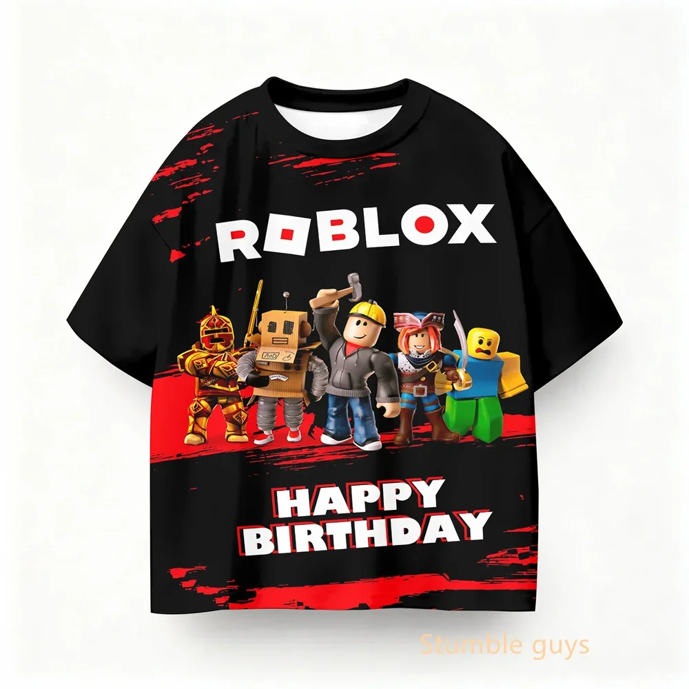 2026 Neues Roblox-Spiel 3D-Druck Kinder-T-Shirts Rollenspiel Cartoon-T-Shirts Jungen Mädchen Lässige Kurzarm-Oberteile Sommer Kinderkleidung