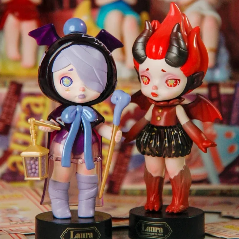 حقيقي لورا وولف والرجل سلسلة حفلة الشاي صندوق أعمى العصرية لعبة مجسمة تحصيل الظلام الشكل حلية سر هدية عيد الميلاد #6