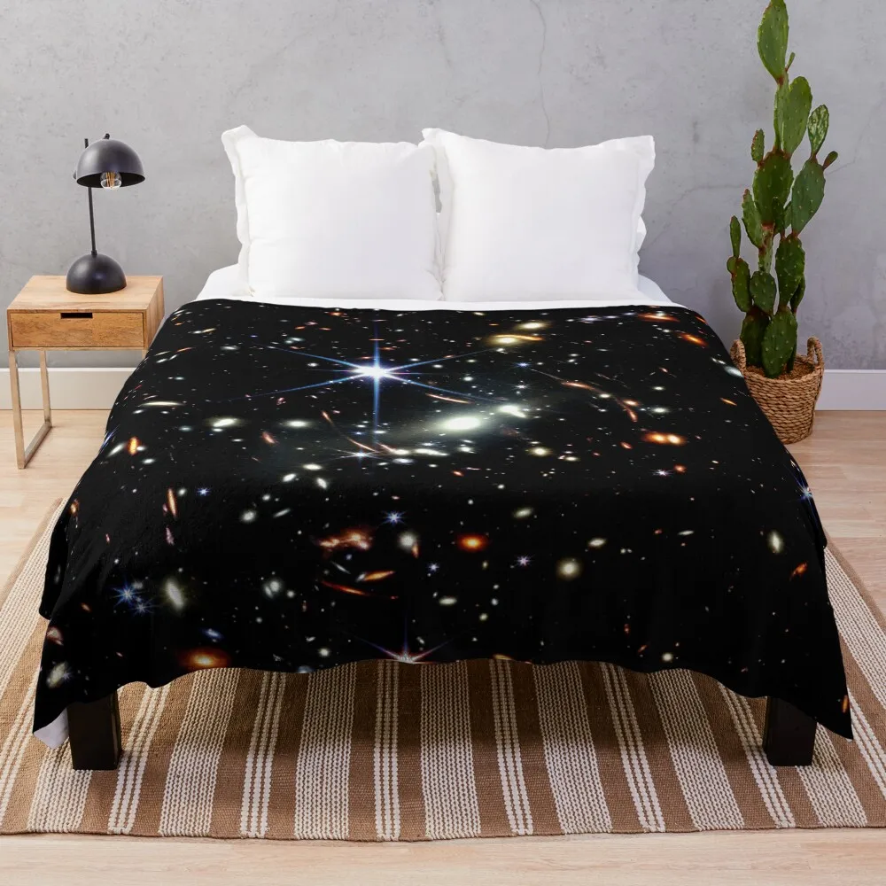 

James Webb First Image Deep Field Space Throw Blanket