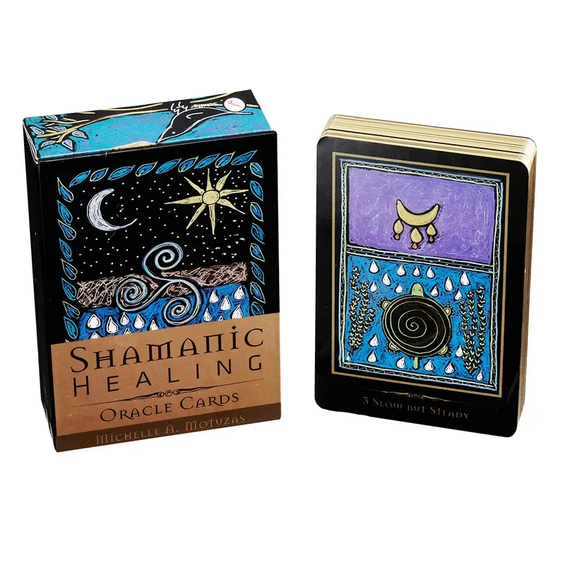 Shamanic Healing Oracle การ์ด44ใบเวอร์ชั่นภาษาอังกฤษไพ่ทาโรต์ทำนายโชคชะตาเกมกระดานสำหรับปาร์ตี้ในครอบครัว