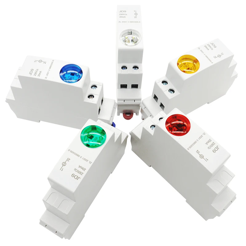 Din Rail Mount LED Signal Lamp Series AC/DC 24V 220V Indicating Indication Pilot Lights JD9