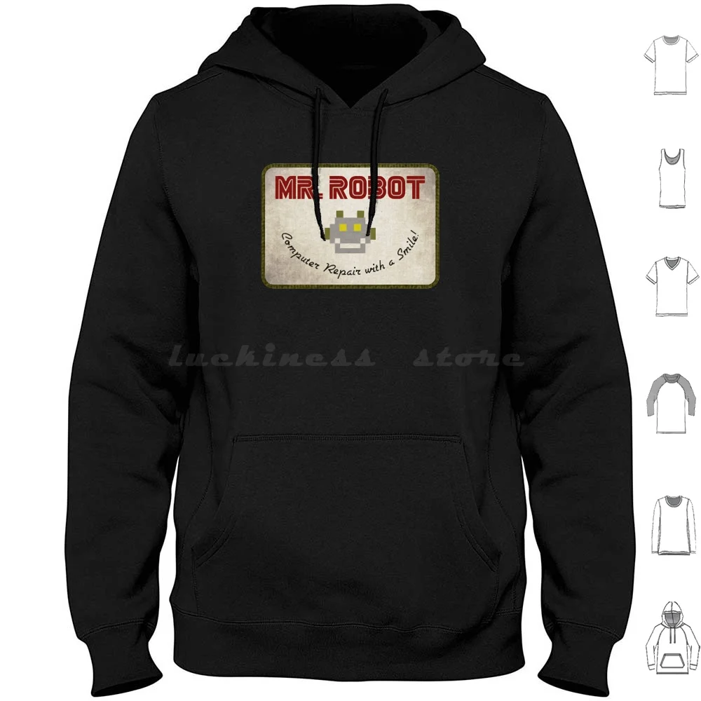 Mr. Robot Patch Hoodies Long Sleeve Mr Robot Hacker Anonymous All Safe Elliot Robot