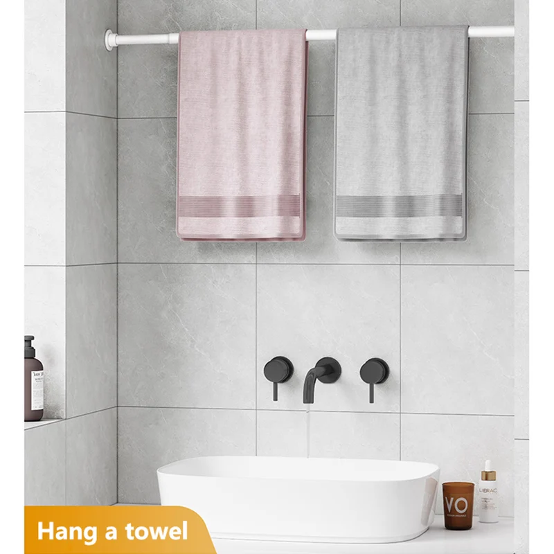 Tool-Free Expandable Shower Curtain Rod, Adjustable Stainless Steel Tension Bar, Multi-Purpose Rustproof for Bathroom Closet Doo view 6