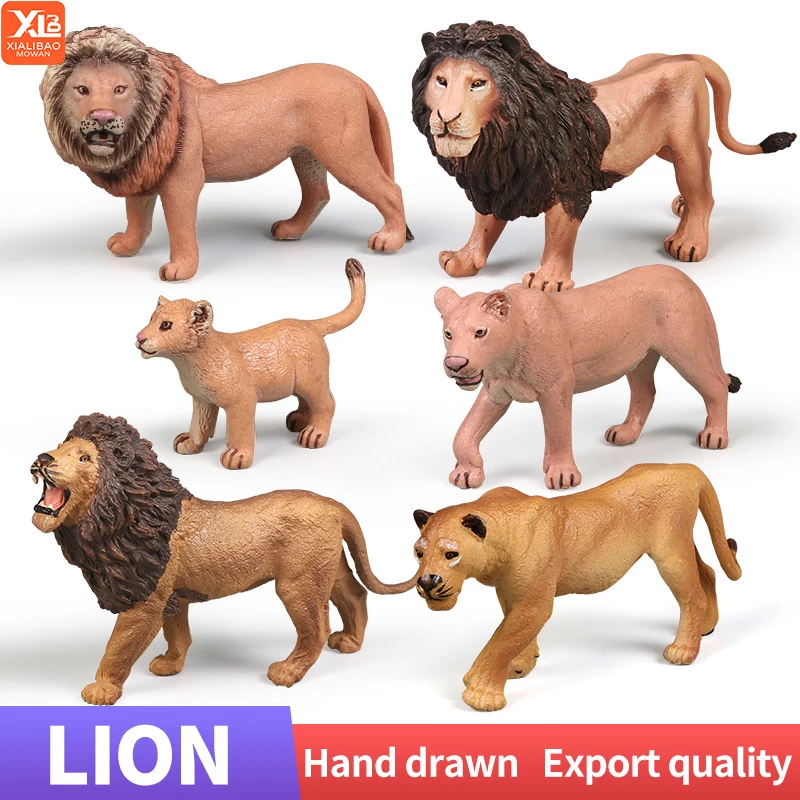 โมเดลสัตว์จำลองสิงโตแอฟริกัน ของเล่นพลาสติกเสมือนจริง สำหรับเด็ก