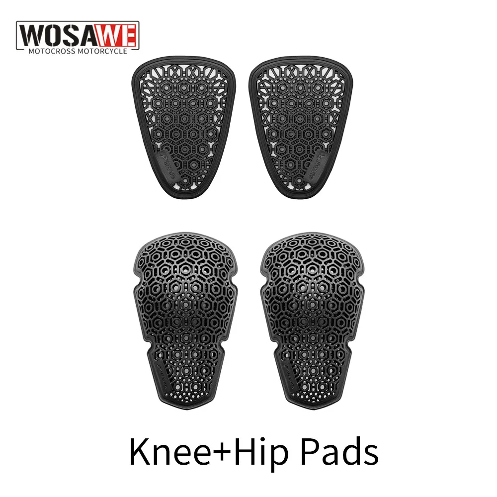 WOSAWE CE Moto Knee Pads Crotch Board Pants Insert Hip Protectors Motorcycle Trousers Protective Inside Gear Knee Guard