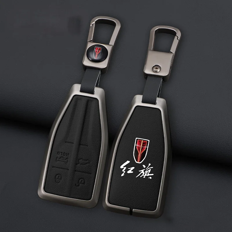 

Zinc Alloy New Leather Car Remote Key Fob Case Cover For FAW Hongqi HS5 19 HS7 HS9 H5 H9 H7 L5 HS3 L9 Auto Keychain Accessories