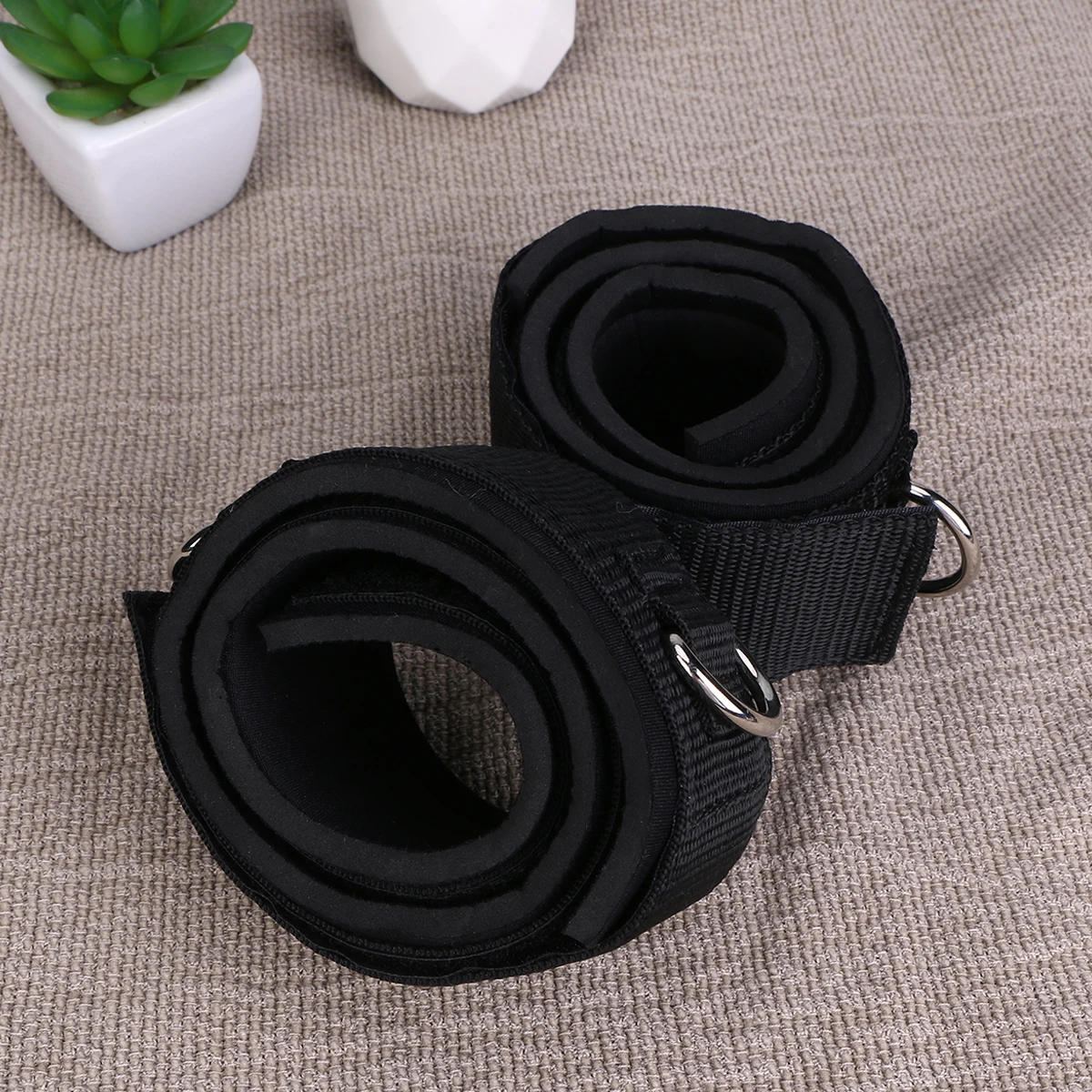 

2pcs Padded Ankle Cuffs For Leg Exercises Glute Activation Hamstring Workout Cable Machine Accessory Strap Leg Exercise Strap