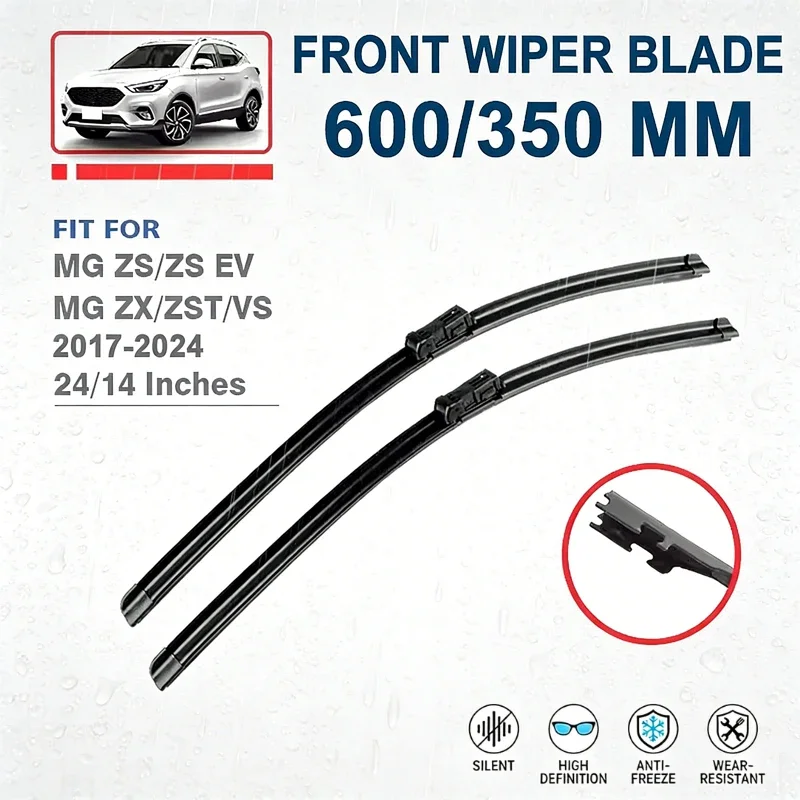 

Front Wiper Blades 24"+14" For MG ZS EV ZST VS 2017-2024 Windshield Windscreen Car Accessories 2018 2019 2020 2021 2022 2023