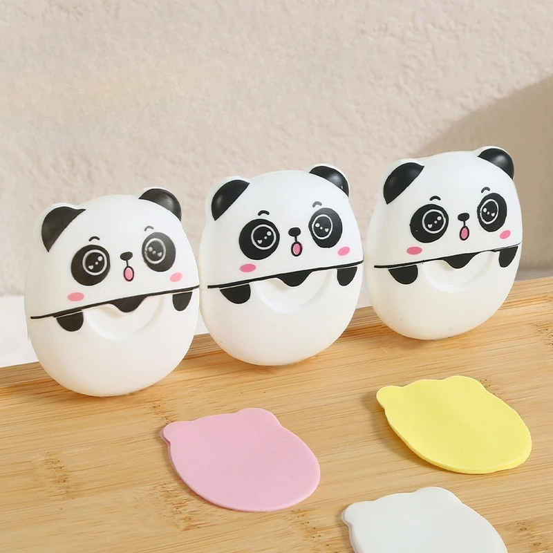 Panda Disposable Soap Paper Travel Soap Paper Washing Hand Bath Clean Scented Slice Sheets Mini Paper Soap Bathroom Supplies New