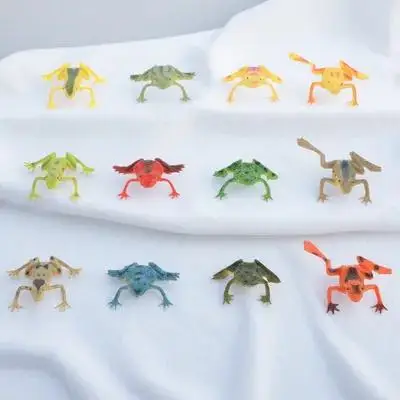 

12Pcs Lovely Frogs Shape Plaything Vibrant Assorted Colors Plastic Educational Plaything for Children Gift Party Favors Goodie