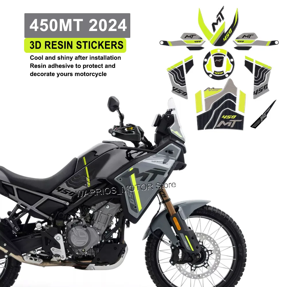 450MT Motorcycle Accessories 3D Resin Tank Pad Protection Stickers Kit Anti-scratch Waterproof Decal Stickers Kit For CFMOTO 450