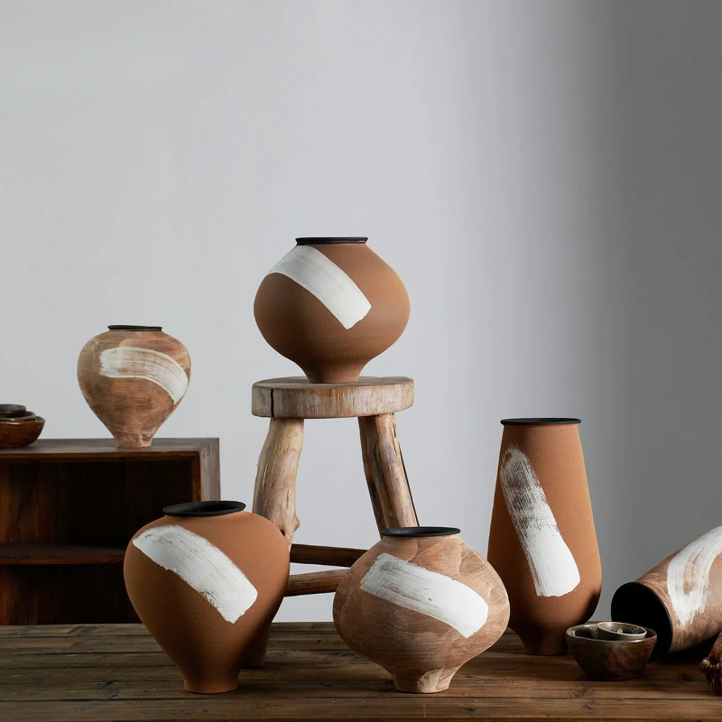

The product can be customized. Flower arrangement, ceramic vase, Nordic living room, entrance, high-end decoration, homesta