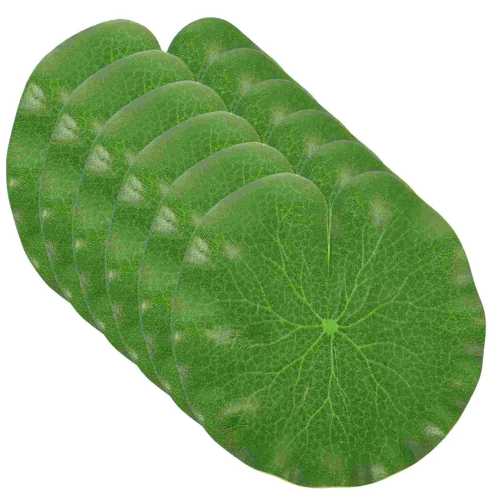 6 Pcs Lily Pads Fish Tank Simulation Lotus Leaves Leaf Artificial Floating Solar Powered Fountain