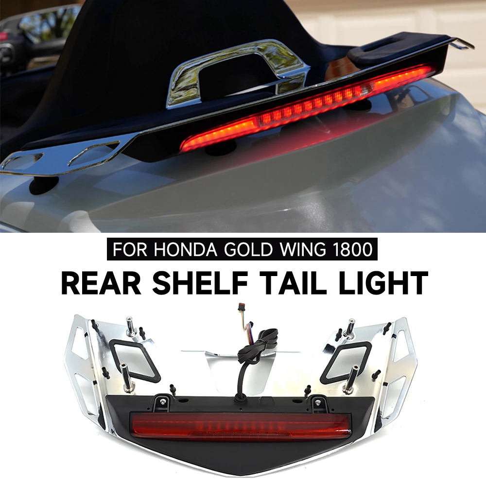 GL1800 Motorcycle Rear Top Box Shelf Turn Signal Trunk Luggage Rack LED Brake Tail Light For Honda GOLD WING GL 1800 2021-2023