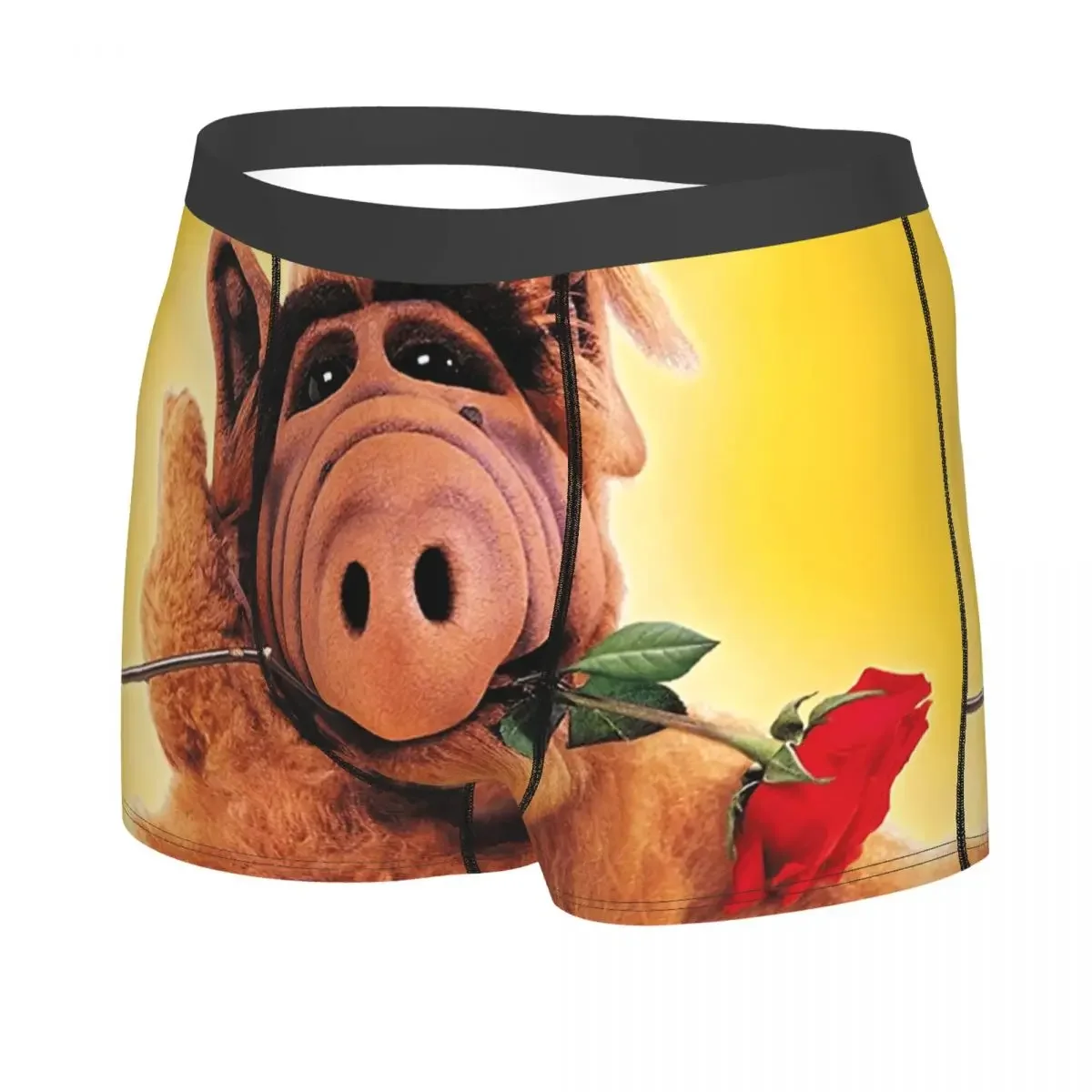 Alf With Flower Underwear Men Stretch Alien Life Form Sci Fi Tv Show Boxer Briefs Shorts Panties Soft Underpants For Homme