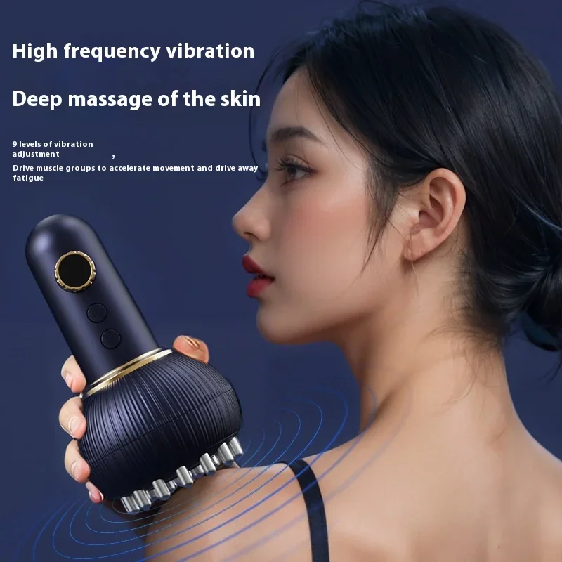 Electric Cupping Massager Ems Meridian Brush Heating Gua Sha Scraping Device Massage Tool Guasha Body Anti Cellulite Massager