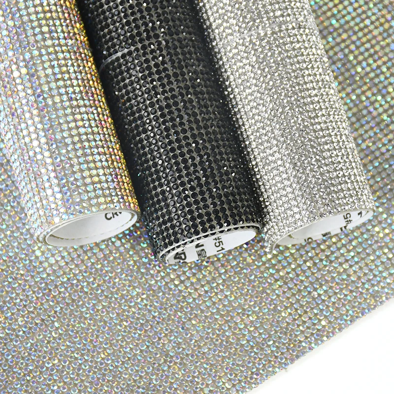 

12x12cm Self Adhesive Rhinestone Sticker White Black Diamond DIY Arts Crafts Decor Sticker Car Tablet Phone Decoration