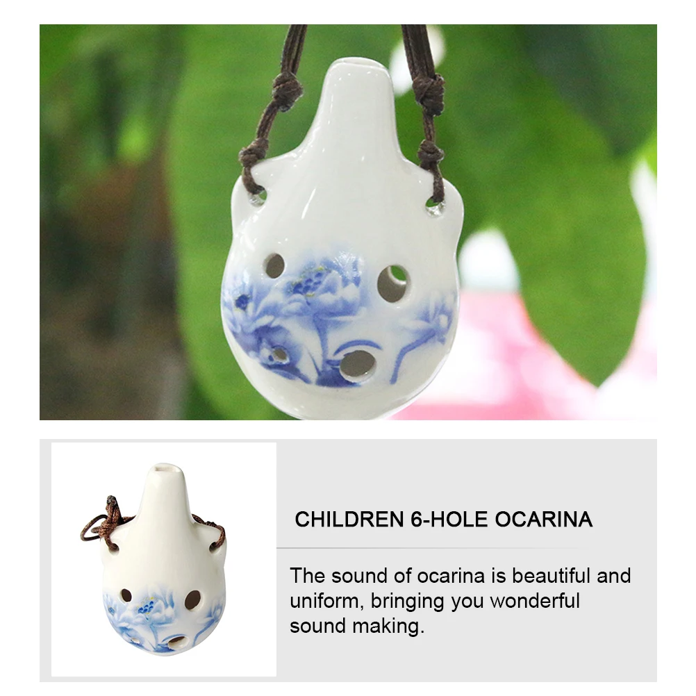 

Flower Ocarina 6-Hole Ceramic Wind Instrument for Beginners Practice Musical Tool Children Creative Sound Training Device