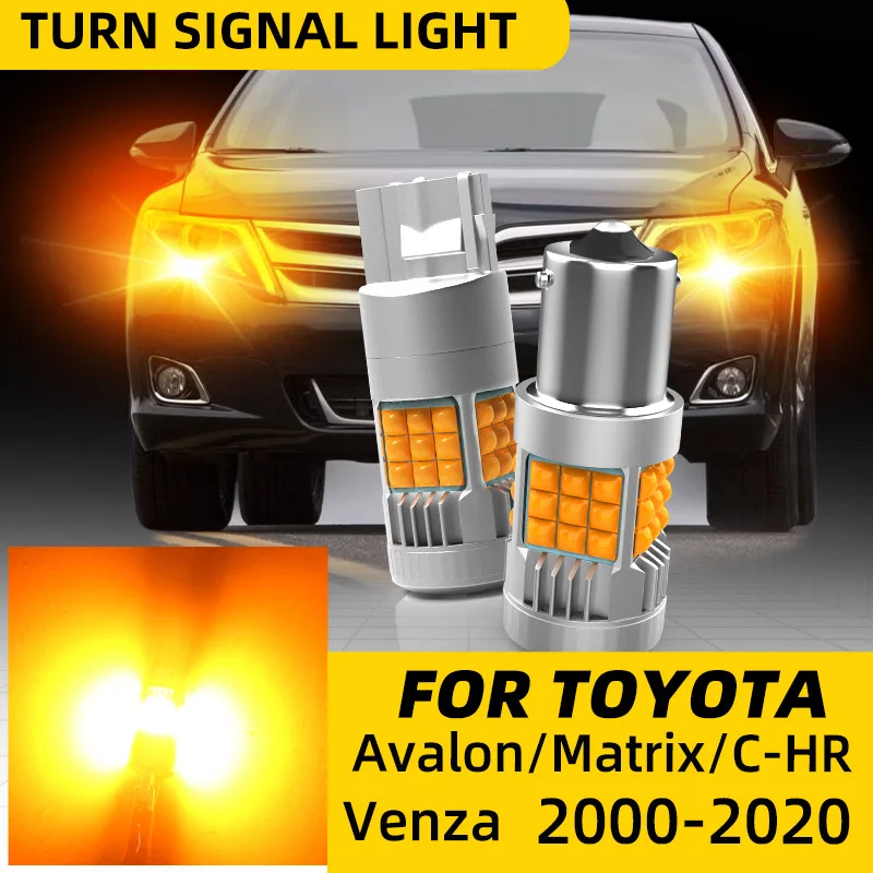 

2pcs Car LED Turn Signal Lights Bulbs Amber Rear Direction Indicator For Toyota Avalon Matrix C-HR X1 Venza 2008 2012 2016 2019