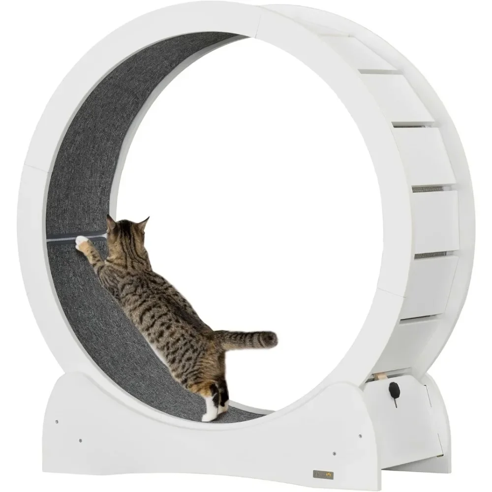 

PawHut 30-Inch Cat Exercise Wheel, Treadmill with Brake, Running Wheel for Indoor Cats, Fitness & Health Solution