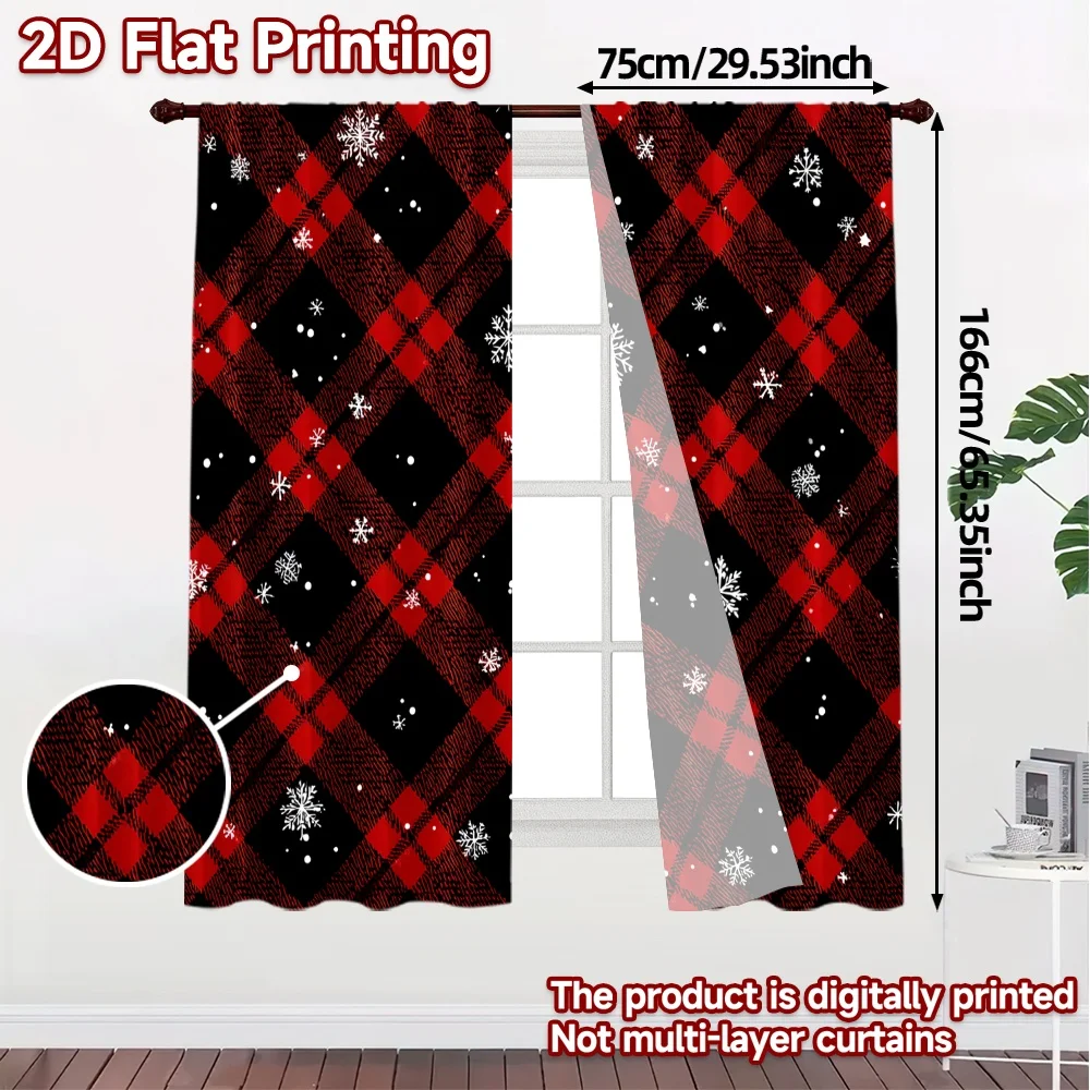2D Flat Printing,JIT 2pcs, Curtains (Without Rod) Festive Gnomes(1) Popular Creative Curtains Fabric Curtains All Seasons