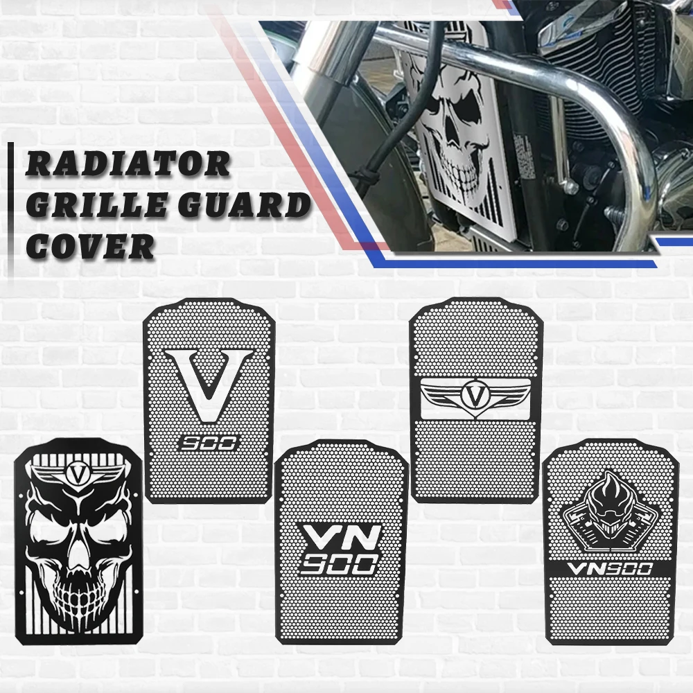 For KAWASAKI Vulcan VN900 Classic LT 900 VN900 Custom 2006~2024 Steel Radiator Cover Bezel Grille Guard Protector 2015 2016 2018