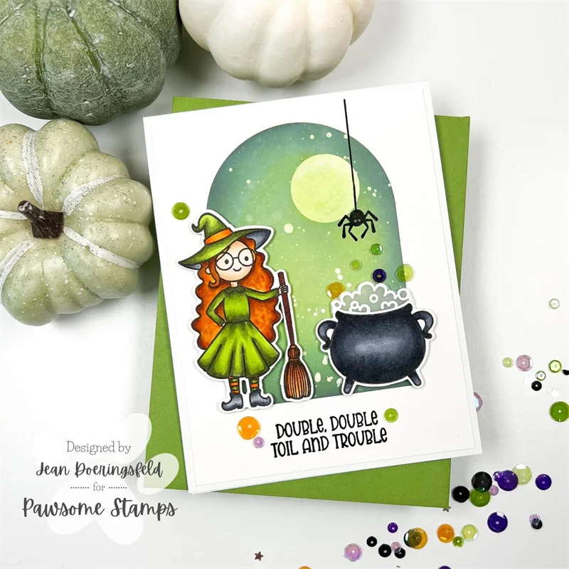 Witches Lair Tambahan Pada Halloween Agustus 2022 Baru Jelas Cap Scrapbooking untuk Pembuatan Kertas Mati Pemotongan Bingkai Kartu Kerajinan Persediaan