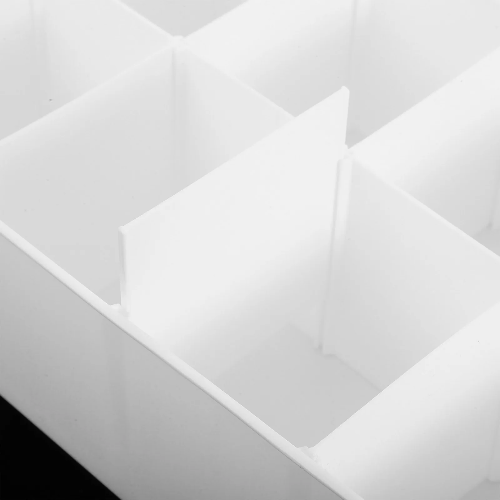 Office Desk Organizer Box White Plastic Desktop Storage Tray Removable Dividers For Home School Vanities Cable